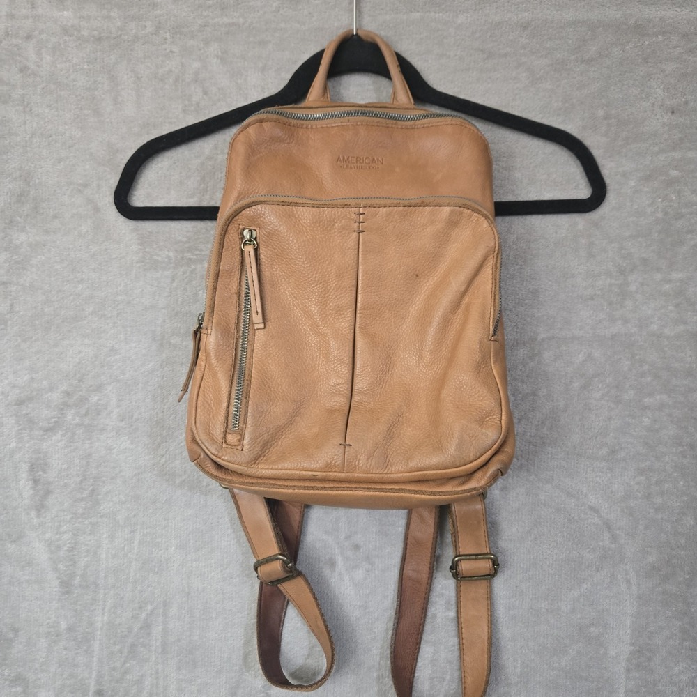 American‎ Leather Co. Cleveland Leather Backpack Purse Bag Tan/Cafe Latte Boho